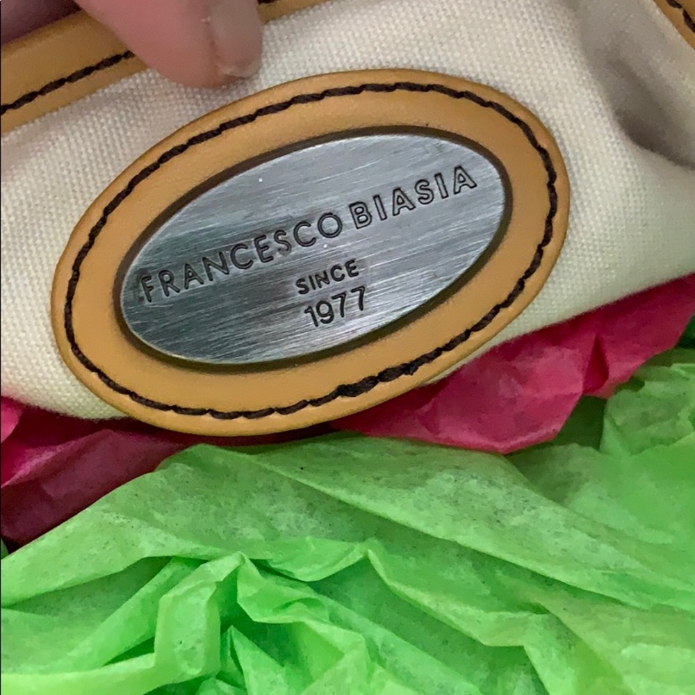 Francesco biasia 1977 satchel bag canvas leather - Picture 6 of 8